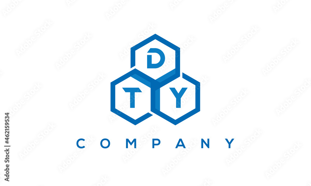 DTY three letters creative polygon hexagon logo