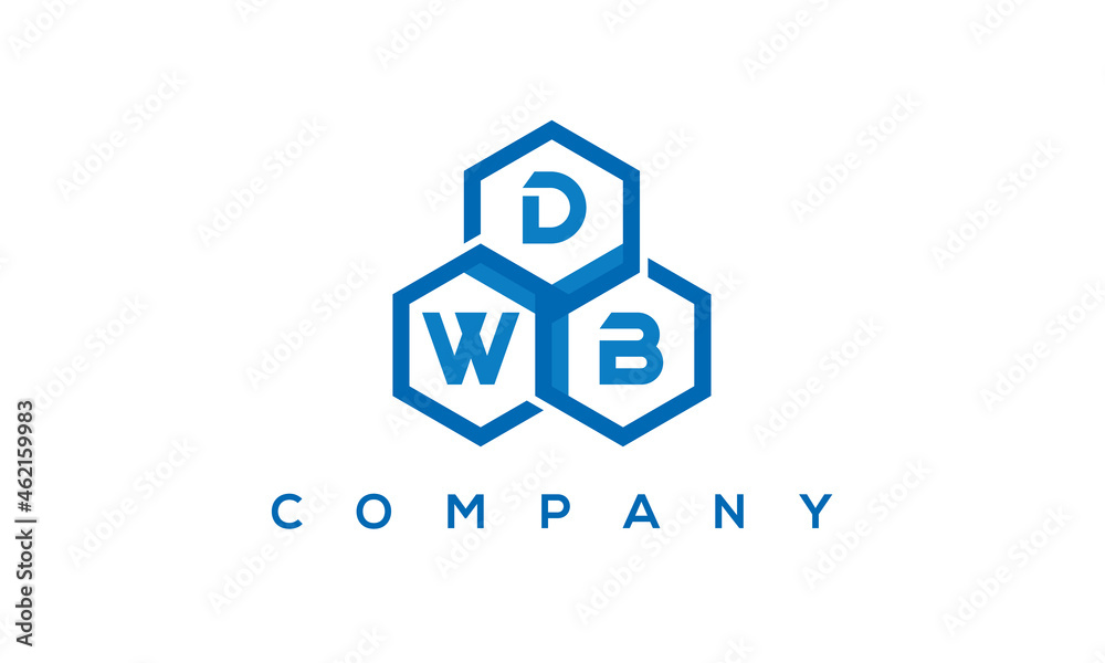 DWB three letters creative polygon hexagon logo