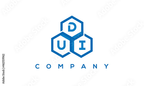 DUI three letters creative polygon hexagon logo