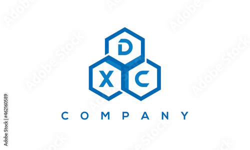 DXC three letters creative polygon hexagon logo