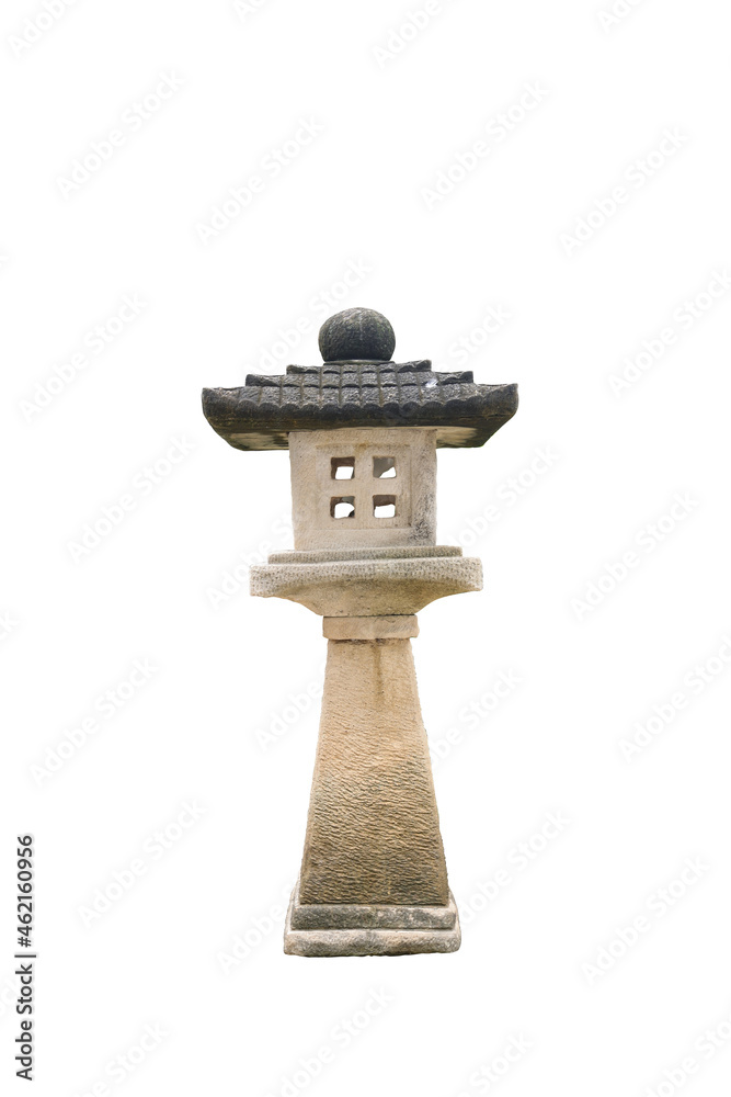 Stone lantern Japan style isolate on white background with clipping path Stone lantern Japan style isolate on white background with clipping path