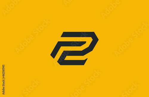 F2 monogram letter mark logo design
