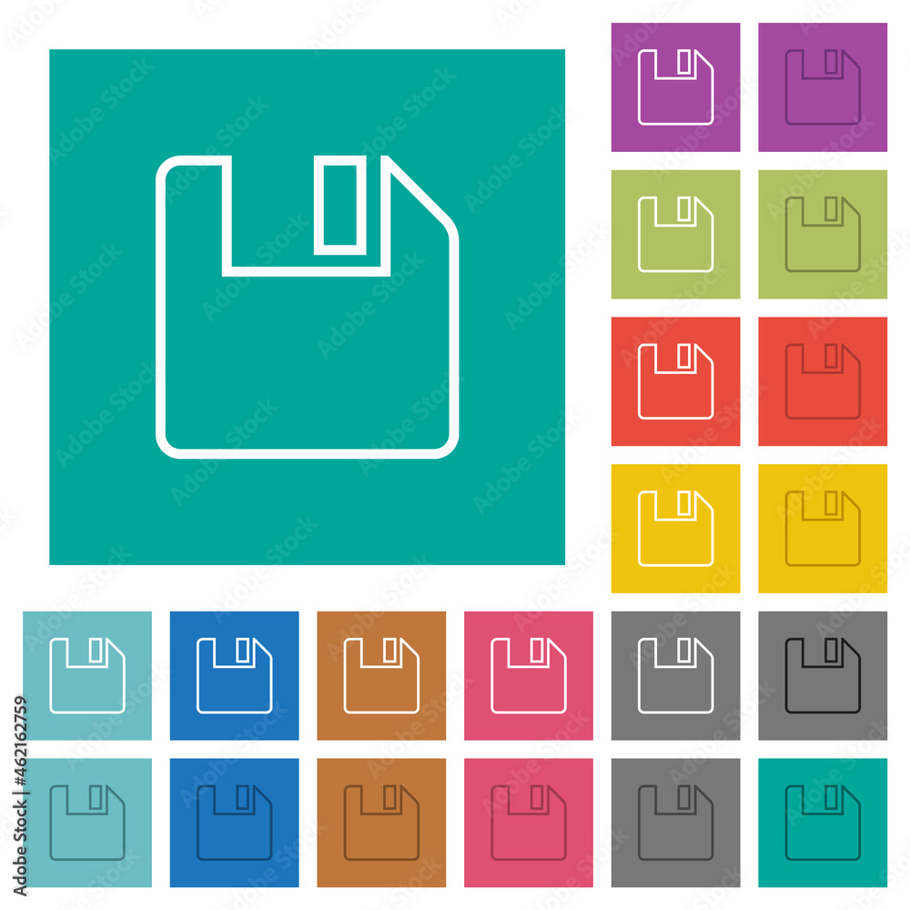 Save to floppy outline square flat multi colored icons Save to floppy outline square flat multi colored icons
