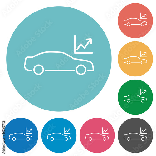 Car diagnostics outline flat round icons