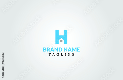 home logo design, the letter "H" is designed to be a symbol or Icon of the house vector
