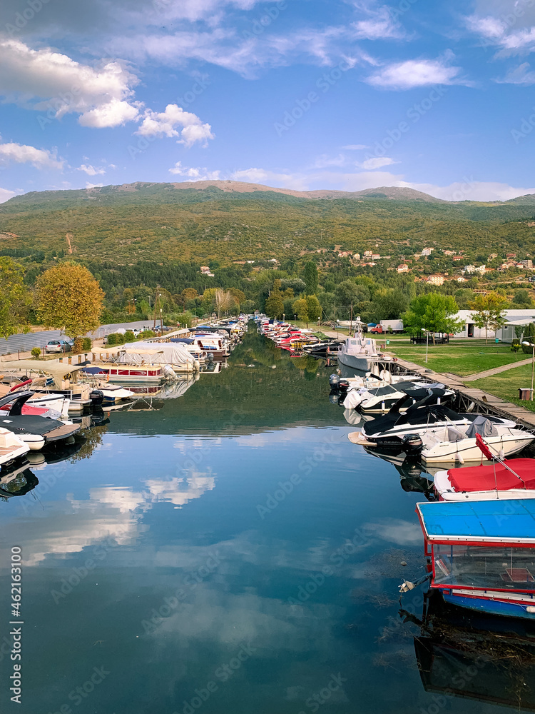 Naklejka premium boats on the river