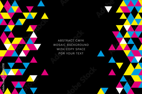 Abstract mosaic background from CMYK triangles