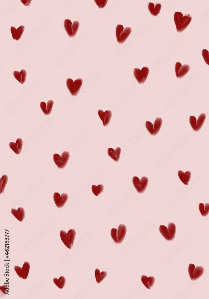 Hearts background pastel pink red, valentine's day, mother's day