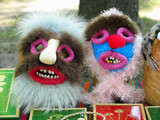 colorful balkan ethnic ritual masks that drives away evil spirits.