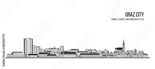 Cityscape Building Abstract Simple shape and modern style art Vector design - Graz city