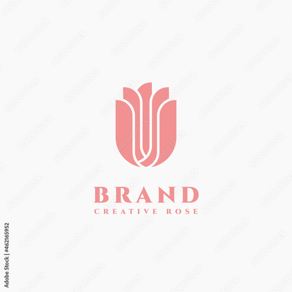 Simple and modern rose flower logo design Simple and modern rose flower logo design