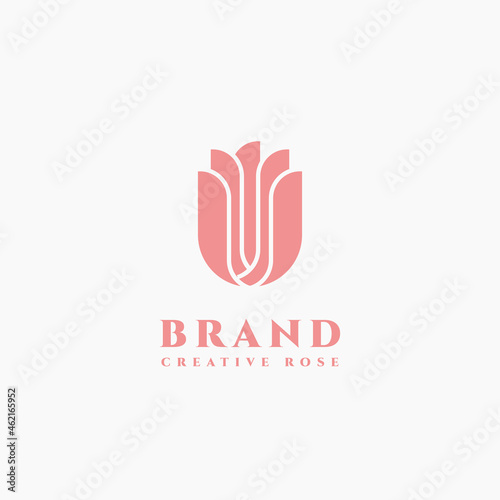 Simple and modern rose flower logo design © orendesain99