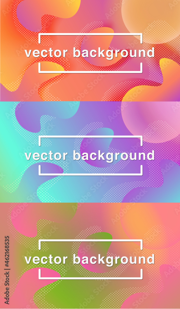 Colorful fluid background dynamic textured geometric element. Modern gradient vector illustration.