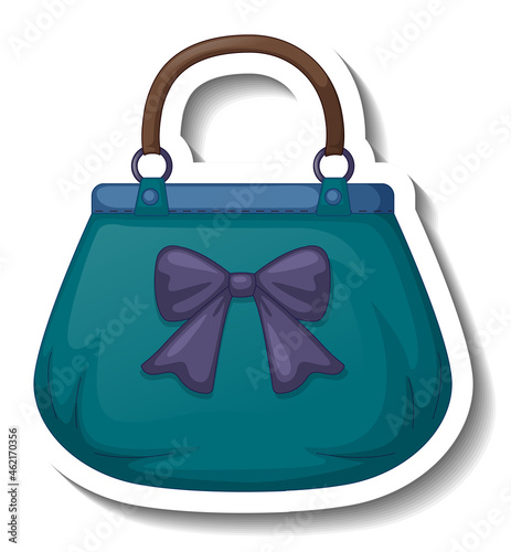 A sticker template with a women shoulder bag isolated