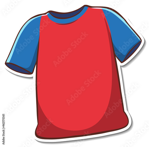 Sticker design with red t-shirt isolated