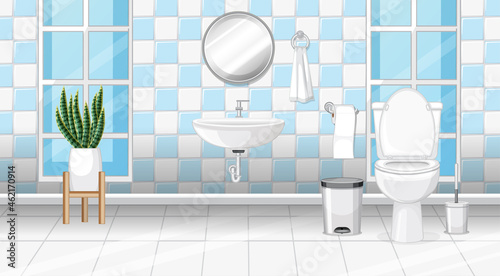 Bathroom interior design with furniture