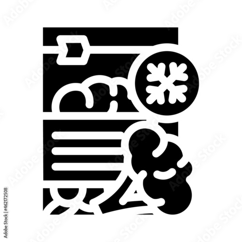 broccoli frozen vegetable glyph icon vector. broccoli frozen vegetable sign. isolated contour symbol black illustration