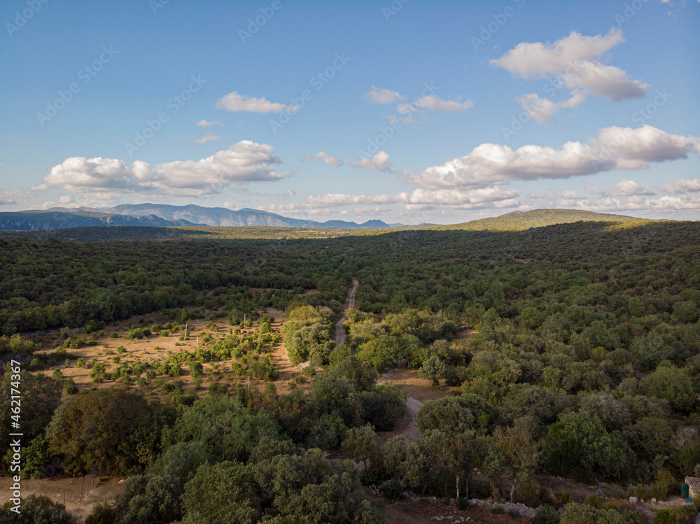 Vue aérienne dans les Cévennes