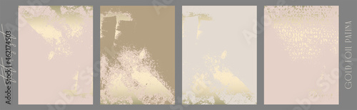 chic gold foil patina worn marble texture set