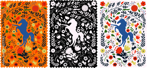 Wild animals flat vector illustration