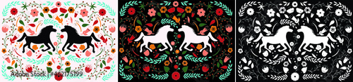 Wild animals flat vector illustration