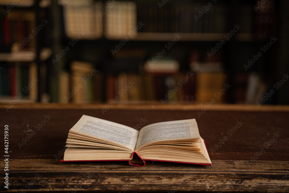 the book is unfolded on the table