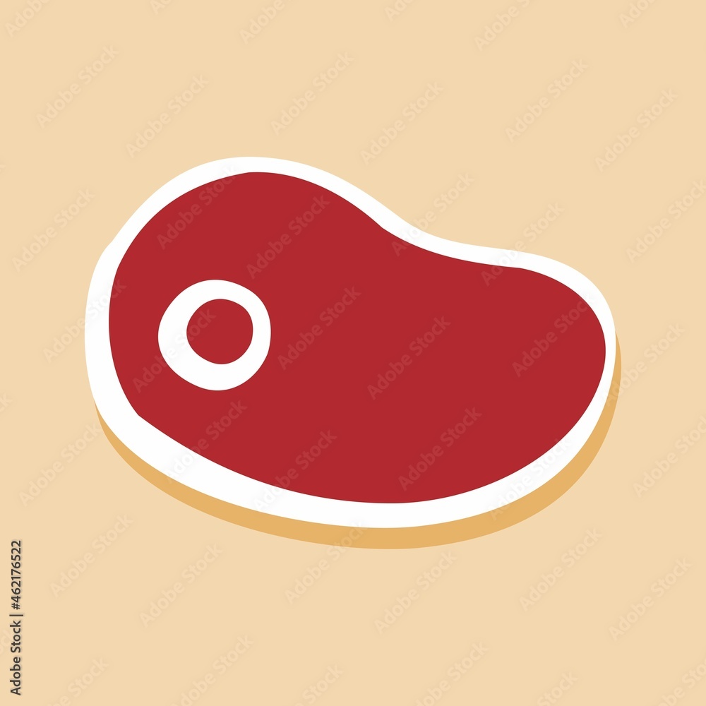 slice of fresh cow meat icon vector design slice of fresh cow meat icon vector design