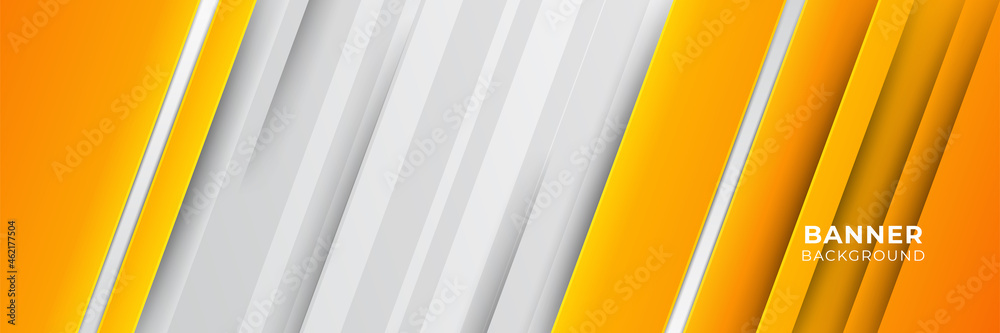 Obraz premium Modern gradient orange and yellow abstract banner background design template