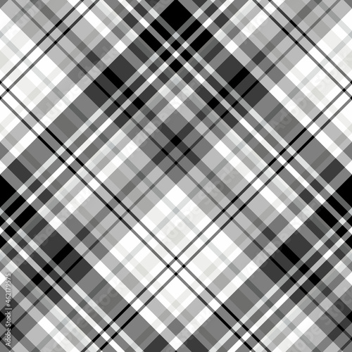 Seamless pattern in cozy black, white and gray colors for plaid, fabric, textile, clothes, tablecloth and other things. Vector image. 2