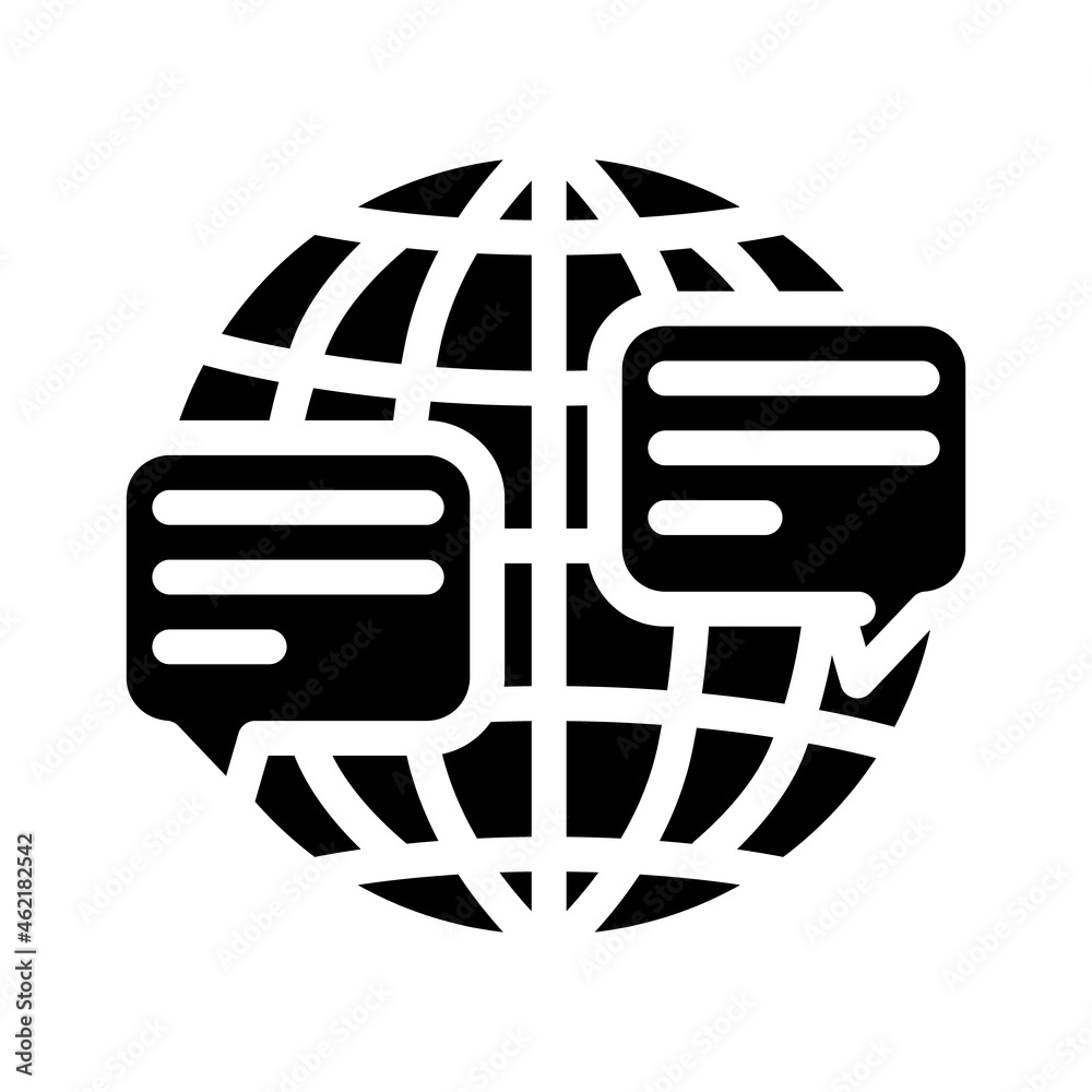 communication from different place of world glyph icon vector. communication from different place of world sign. isolated contour symbol black illustration communication from different place of world glyph icon vector. communication from different place of world sign. isolated contour symbol black illustration