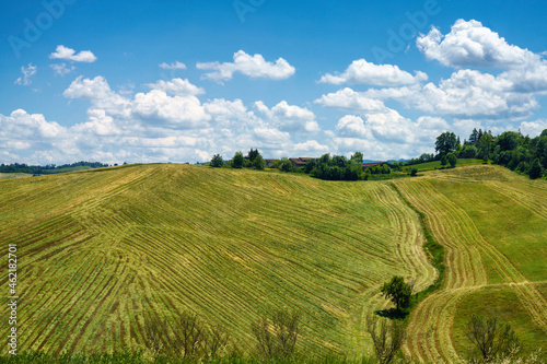 Rural landscape near Sala Baganza and Fornovo  Parma  at springtime