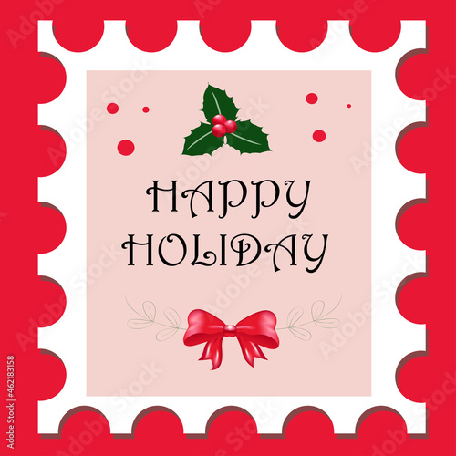 Happy merry Christmas postage stamps stock illustration