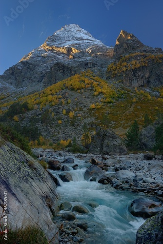 Dawn in mountains