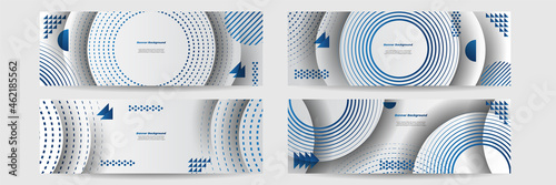 Conference vector template. Abstract dotted blue background for IT conference invitation, business meeting. Banner for social media announcement