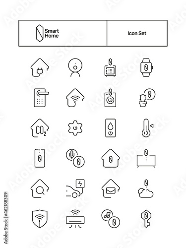 Smart system icon. Wifi distance connection security home protection online control electricity safety system garish vector icons collection