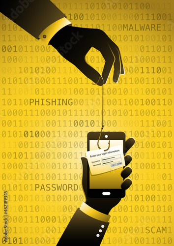 Mobile phone internet security concept illustration