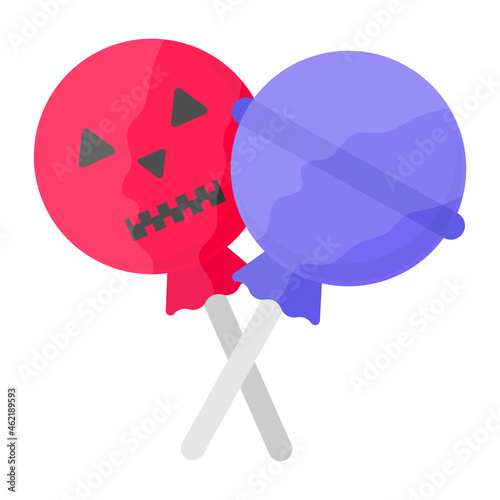 Candy apple Concept, Ccandy pumpkins Vector Icon Design, Halloween costume Symbol, Holiday Celebrations Sign, Saints Eve festivals Stock illustration