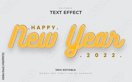 Happy new year 2022 editable text effects style