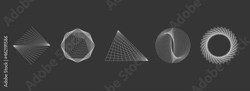 Set of abstract line modern geometric shapes