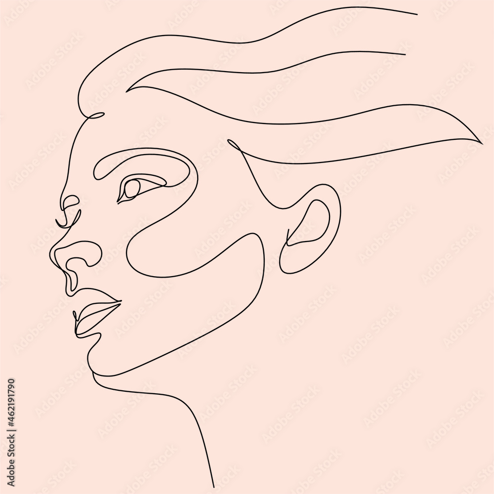 Woman line art portrait. Woman Line Drawing. Surreal Minimalist Art. Beauty Salon logotype. Beauty Face minimal illustration Woman line art portrait. Woman Line Drawing. Surreal Minimalist Art. Beauty Salon logotype. Beauty Face minimal illustration