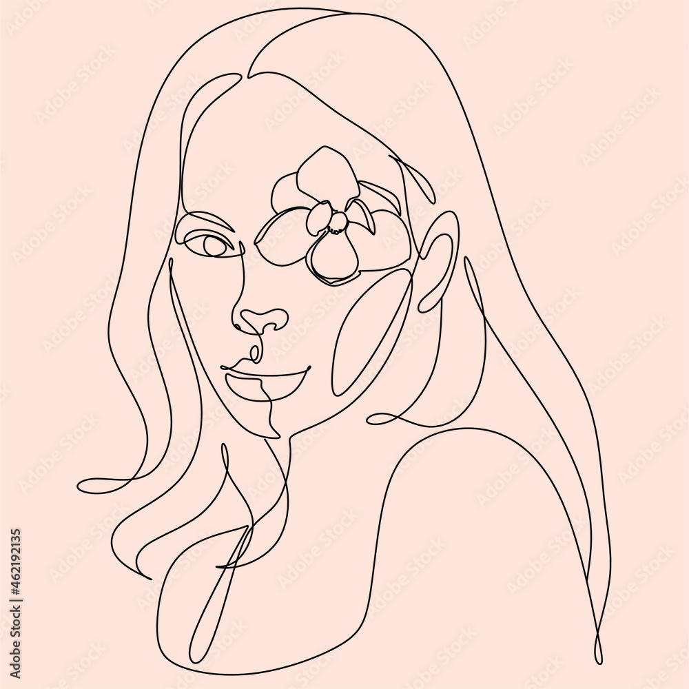 Woman line art portrait. Woman Line Drawing. Surreal Minimalist Art. Beauty Salon logotype. Beauty Face minimal illustration Woman line art portrait. Woman Line Drawing. Surreal Minimalist Art. Beauty Salon logotype. Beauty Face minimal illustration