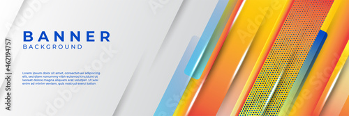 Blue and orang abstract modern banner background