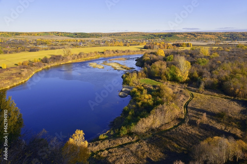 Sylva river and autumn surroundings, visible from the top of Lobach mountain