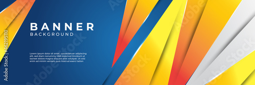 Blue and orang abstract modern banner background