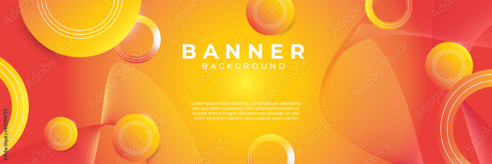 Obraz premium Modern trendy orange abstract banner background vector. Fluid gradient shapes composition. Futuristic design posters.