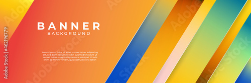 Free Download Blue background with orange and yellow color composition in abstract. Abstract backgrounds with a combination of lines and circle dots can be used for your ad banners, Sale banner template, and More. - GFXLoad