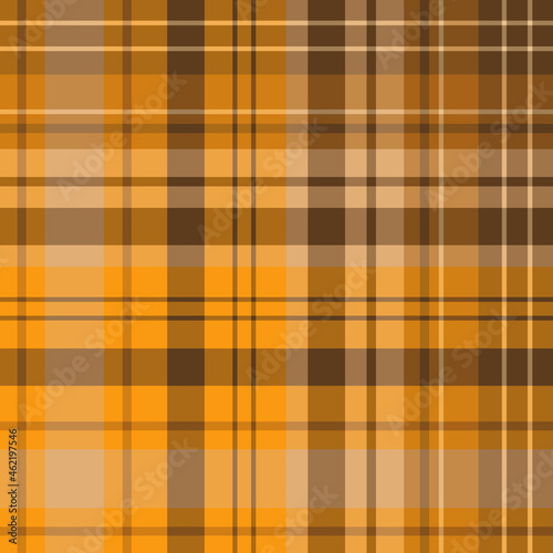 Seamless pattern in autumn yellow, beige and brown colors for plaid, fabric, textile, clothes, tablecloth and other things. Vector image.