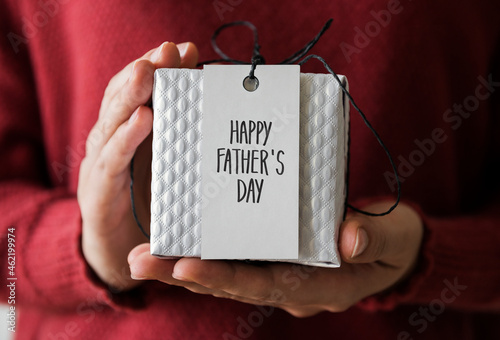 Woman holding a Father's Day present