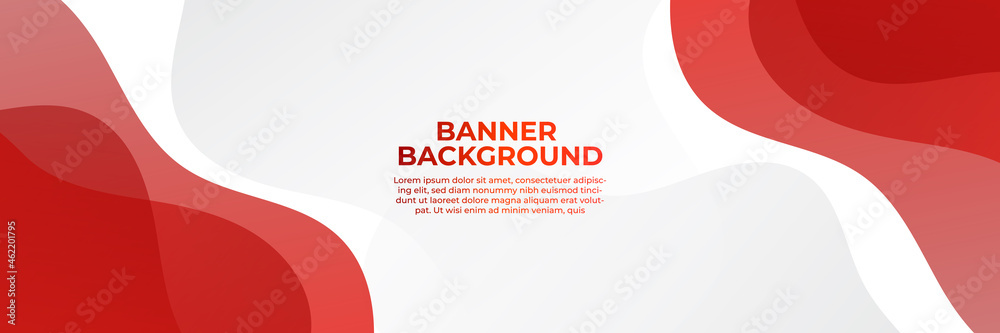 Fototapeta premium High contrast red and white stripes. Abstract tech graphic banner design. Vector corporate background