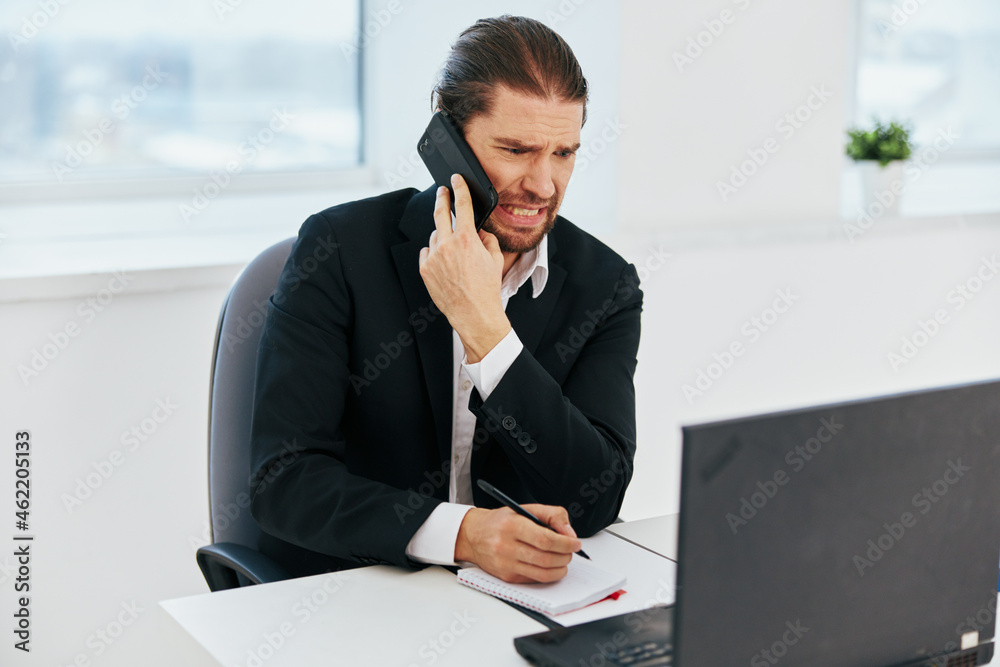 office worker work emotions in front of laptop communication Lifestyle office worker work emotions in front of laptop communication Lifestyle